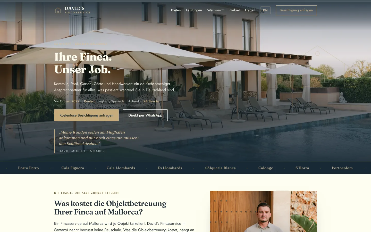 Startseite von David's Fincaservice